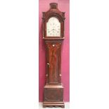 18th century eight day longcase clock with silvered arched dial, signed - William Vesper Limehouse,