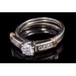 Diamond single stone ring with a brilliant cut diamond weighing approximately 0.
