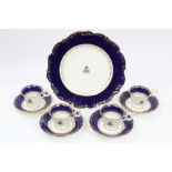 Group of First World War period Royal or possibly regimental Coalport dinner / coffeeware with