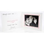 Diana Princess of Wales - signed 1995 Christmas card with gilt embossed cipher to cover and black