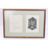 HM Queen Elizabeth The Queen Mother - two signed Christmas cards 1961 and one other - both mounted