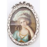 Fine 18th / 19th century miniature on ivory of Louise Marie Adélaïde de Bourbon Duchess D'Orléans,