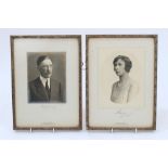 HRH Princess Mary The Princess Royal and The Earl of Harewood - pair signed presentation portrait