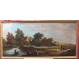 Late 18th / early 19th century English School oil on canvas - extensive rural landscape with