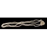 Antique seed pearl necklace with two strings of seed pearls (not tested for natural origin),