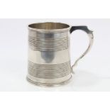 Victorian silver christening mug of cylindrical form,