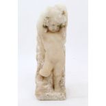 Highly unusual late 19th / early 20th century European carved quartz statue of a standing cherubic