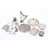 Selection of miscellaneous silver and white metal - including Victorian leaf caddy spoon (London