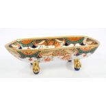 Early 19th century Spode large boat-shaped pen tray,