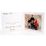 HRH Diana Princess of Wales - signed 1991 Christmas card with twin gilt Royal ciphers to front,
