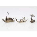 Early 20th century Dutch silver model of a ship (English Import marks for London 1908),