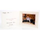 Diana Princess of Wales - signed 1993 Christmas card with gilt embossed cipher to cover and colour