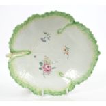 18th century Worcester mulberry leaf-shaped dish,