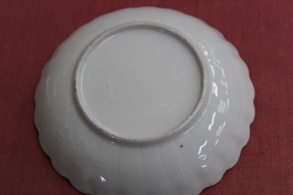 Mid-18th century Chinese Export famille rose fluted tea bowl and saucer, - Image 9 of 9