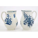 18th century Worcester ovoid milk jug with loop handle,