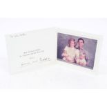 TRH The Prince and Princess of Wales - signed 1984 Christmas card with twin gilt embossed Royal