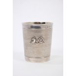 Early Victorian silver beaker of tapering form,