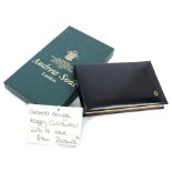 Diana Princess of Wales - a black leather bound address book with gilt tooled 'O' in corner