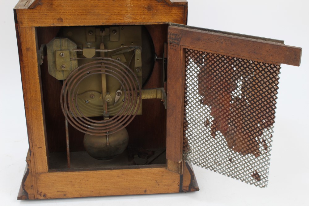 Victorian bracket clock (in need of restoration), with silvered dial, signed - Greenhow Chelmsford, - Image 8 of 11