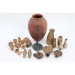 Good collection of Ancient Roman Egyptian and later ceramic vessels and artefacts - to include two