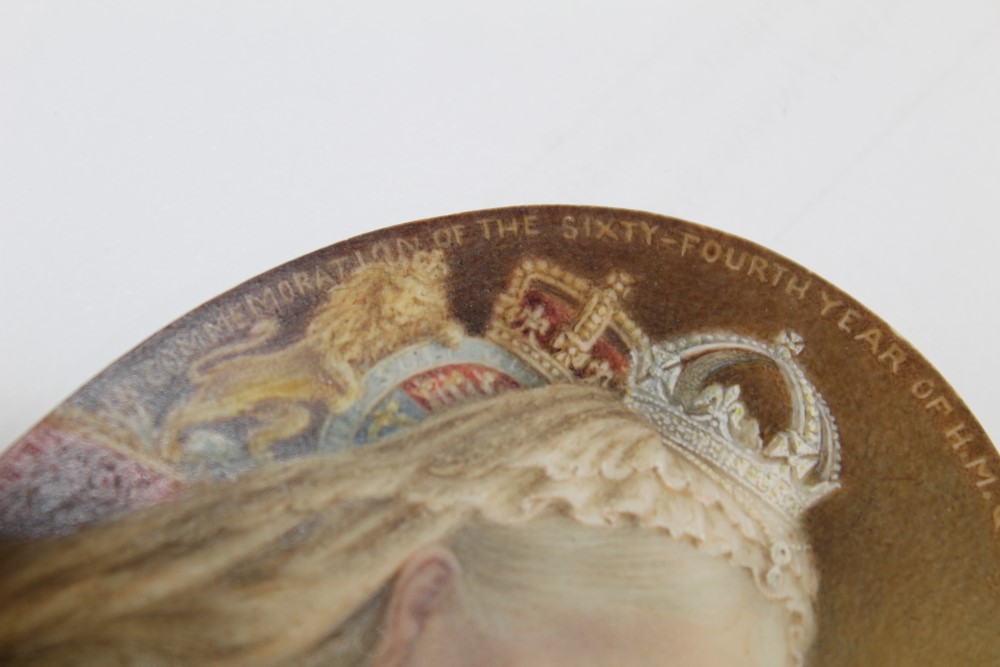 HM Queen Victoria - very fine Royal Presentation oval miniature portrait of The Queen, - Image 10 of 13