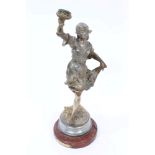 After Auguste Moreau (1834 - 1917), gilded spelter figure, titled - 'Danse des Bles',