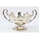 Early George V silver bowl of circular form, with castellated border,