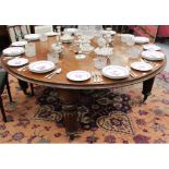 Highly unusual Victorian mahogany dining table, the massive circular moulded top,