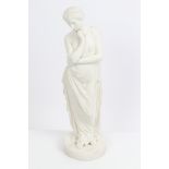 Mid-19th century Parian porcelain figure of a classical female in contemplative standing pose in