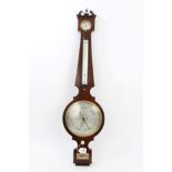 Regency banjo-shaped barometer / thermometer, signed - P. & P. Gally & Co.