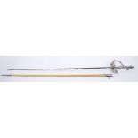 Fine Victorian cut steel hilted court sword with chain guard and urn pommel - retaining all