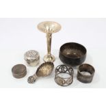 Selection of miscellaneous 20th century silver and white metal - including two circular boxes,