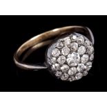 19th century diamond cluster ring,