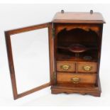 Late Victorian oak smokers cabinet with glazed door,