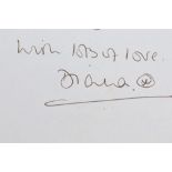 Lady Diana Spencer - a touching handwritten letter sent to Mary Clarke who looked after Diana from