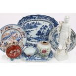 Group of 18th century and later Chinese export porcelain - including two blue and white ashets,
