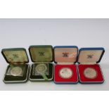 G.B. Royal Mint mixed Silver Proof Crowns - to include 1972 (x 2), 1977 (x 3) and 1980 (N.B.