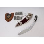 1970s Gurkha Transport Regiment presentation kukri with gold Gurkha badge,