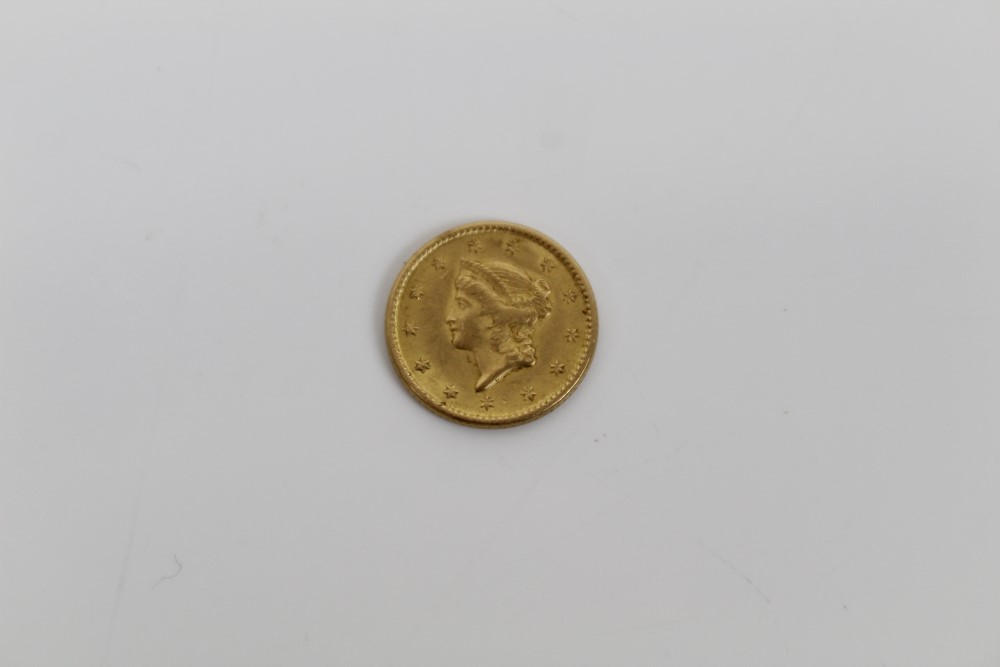 U.S. Liberty Head gold One Dollar 1851 (N.B. - Image 2 of 3