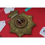 Victorian other ranks - blue cloth helmet plate - Middlesex Regiment - brass