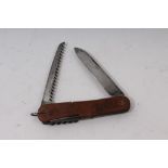 Second World War S.O.E. type folding multi-bladed penknife, marked - 73300 B.W.S.I.