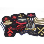 Group of Second World War and later cloth military badges - including Royal Navy