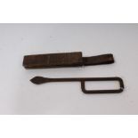 First World War French 'nail' trench knife in wooden sheath