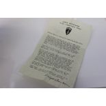 Rare D-Day (Operation Overlord) letter by Supreme Allied Commander Dwight D.