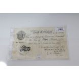 G.B. Bank of England L. K. O'Brien white £5 note - London 28th June 1955. Prefix A11A (N.B.