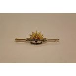 Fine gold (15ct) and enamel Australian Commonwealth Military Forces sweetheart brooch marked on