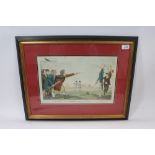 Isaac Cruikshank coloured etching - The Duel or - Charley longing for a Pop, publisher - S. W.
