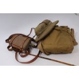 Collection of mixed militaria - including Wolseley pattern pith helmet, khaki covered water bottle,