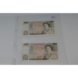 G.B. Bank of England Fifty Pound notes - to include D. H. F. Somerset. Series 'D' (March 1981).