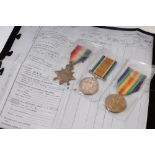 First World War trio - comprising 1914 - 1915 Star, War and Victory medals, named to 19148 PTE. H.